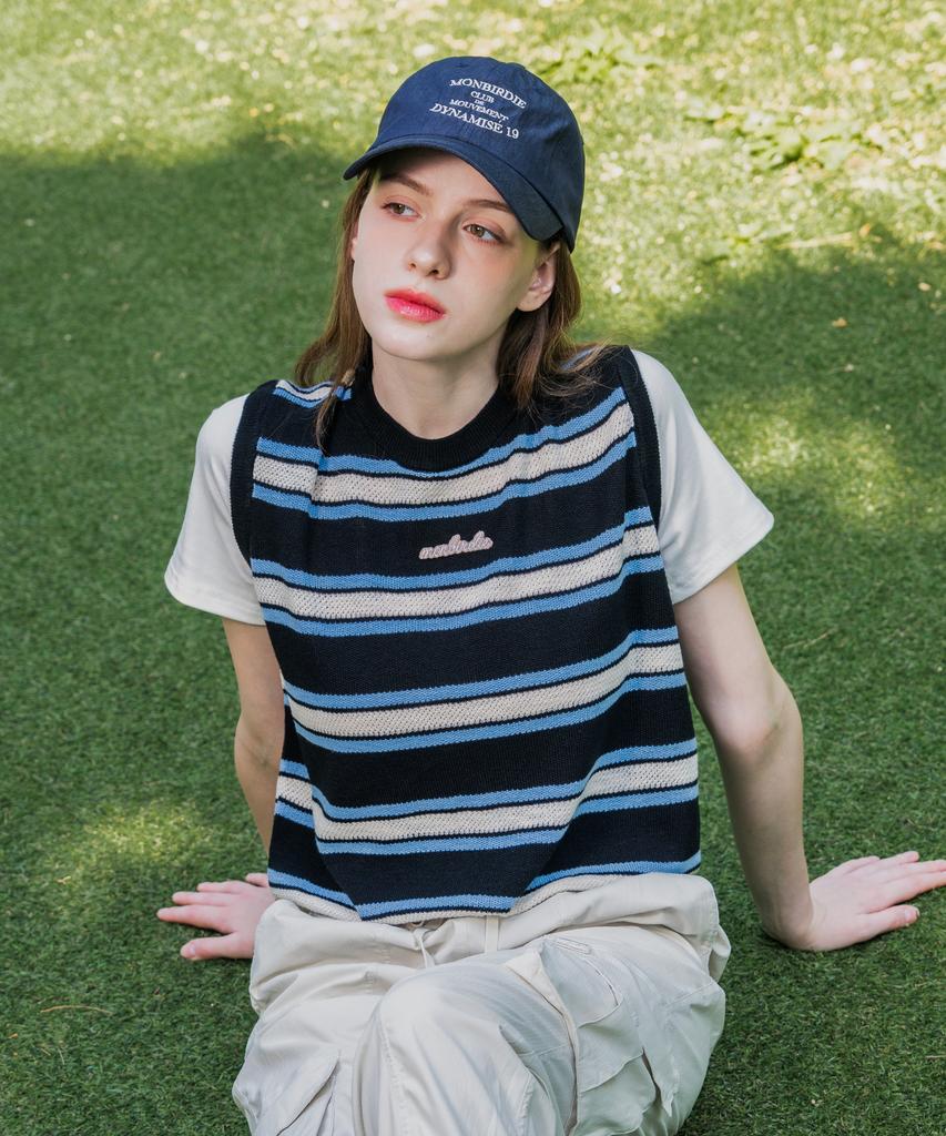 MONBIRDIE GOLF Comma Layered Knit Navy