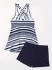 2026 European & American Plus-Size Striped Split Skirt Bikini Bottoms for Women