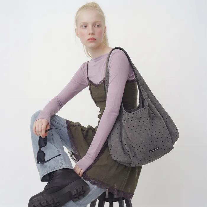 Drop eco shoulder bag_Dot charcoal