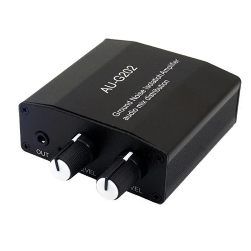 2-In-2-Out 3.5mm Stereo Headphone Mixer with Sound Control Computer Game Speakers Headphones 2-In-1 Auditory Mixer