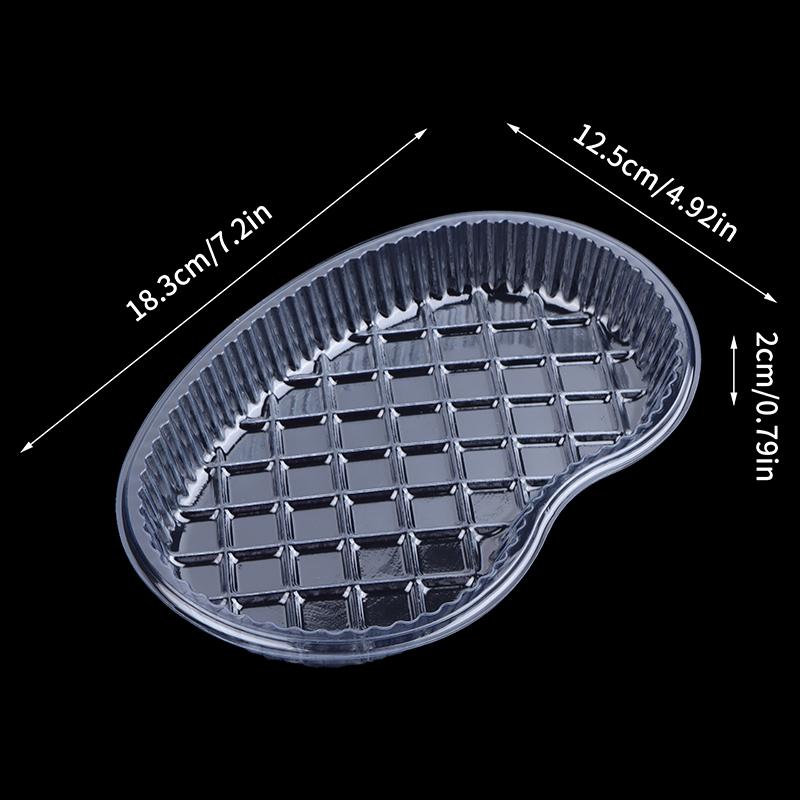20Pcs Medication Change Tray Dental Tray Curved Tray Disposable Waist-Shaped Plastic Clear Sterile Medication Change Box