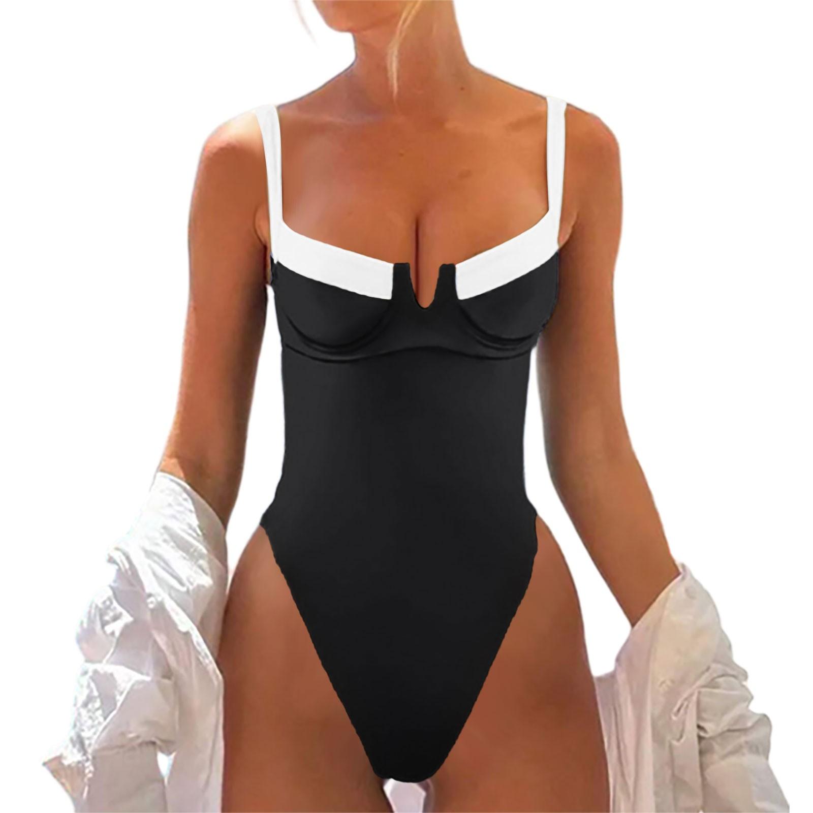 

Женский однотонный купальник Sense Bikini с подкладкой для груди No Steel Bra Swimwear L чёрный