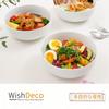 WishDeco Bowl Large Salad Bowl Deep Pasta Ramen and Soup 18cm Diameter 3-Piece Set (1100ml), Bowl, Bowl, Bowl, White,