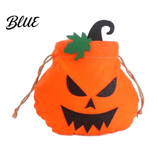 Pumpkin Candy Bag Halloween Drawstring for Kids Trick or Treat Bag Spooky Sack Reusable Non Woven Fabric Goodie Party Favors