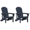Garden Chair 2 Pcs Navy Blue 82 X 74 X 92 Cm Polyethylene