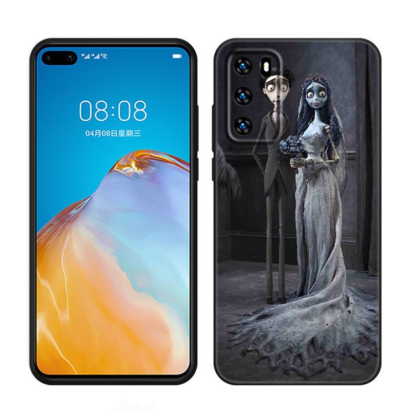 The Corpse Bride Black Silicone Phone Case For Huawei P10 P20 P30 P40 Lite P50 P60 Art P50E P Smart Z 2018 2020 2021 Pro 2019