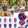 Red White Blue Pet Bandana Reusable Washable Dog Scarf for Independence Day Holiday Party Pet Accessories