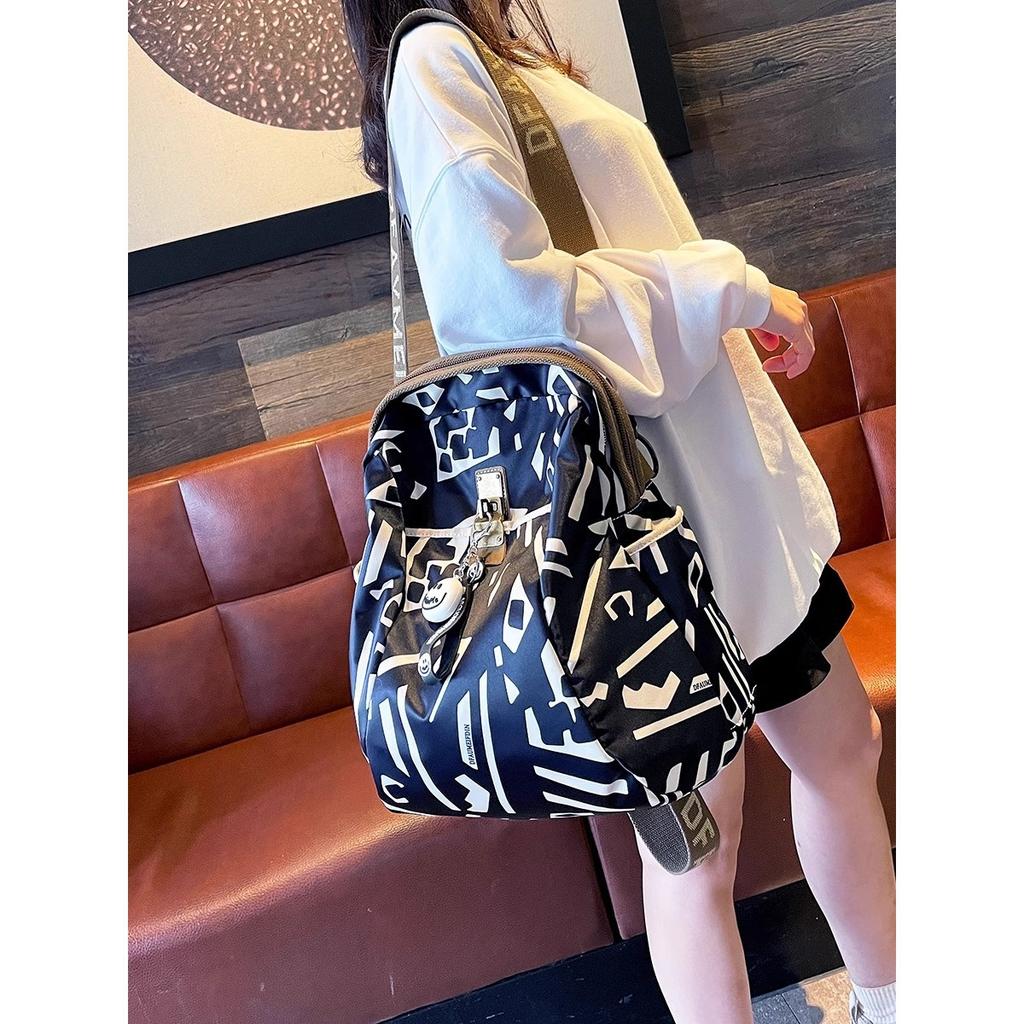 Trendy Brand Printed Large-capacity Backpack New Fashion Casual Oxford Cloth Women's Backpack Travel Bag
