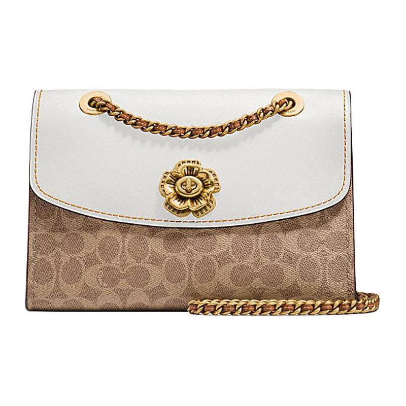 

COACH shoulder bag Parker 26 classic old flower all over print coated canvas and cowhide handheld medium size One size fits all (random lining) білий