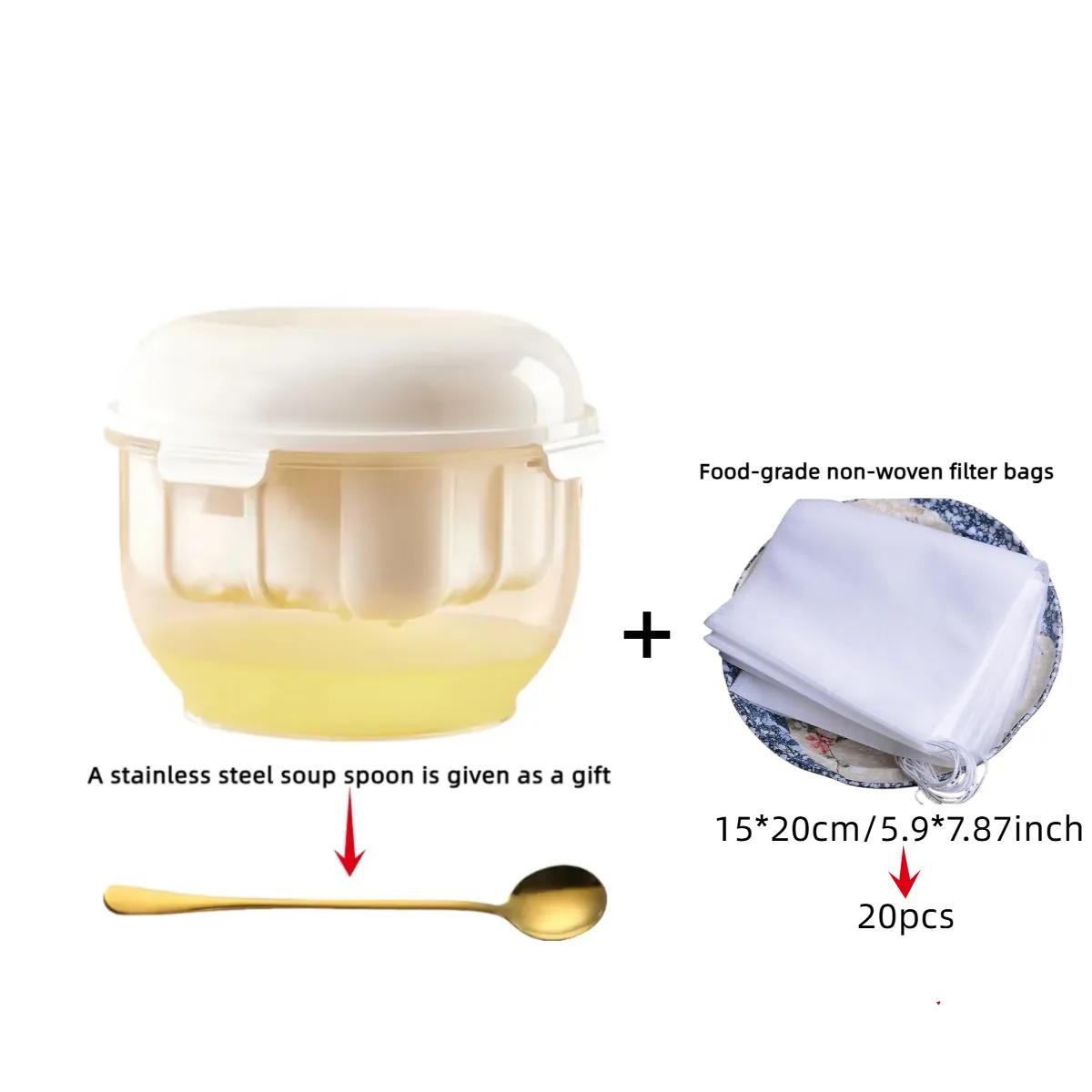 

Premium Greek Yogurt Strainer – Thick & Creamy Homemade Yogurt Maker – BPA-Free Reusable Mesh Filter with Lid