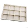 Jewelry Display Tray with Compartment Multi-purpose Stackable Box Beige