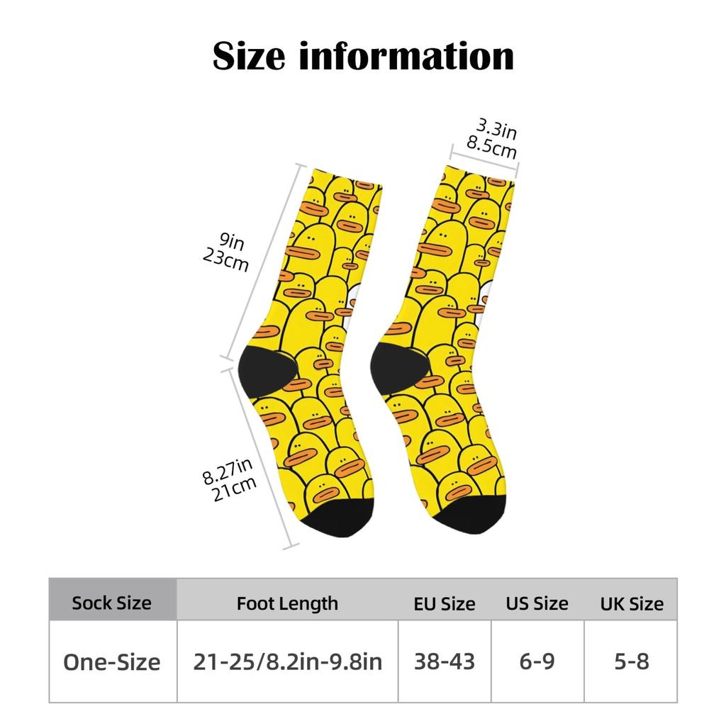 Unisex Happy Socks Cartoon Abstract Cute Duck Print Soft Comfort Socks Harajuku Hip Hop Trend Socks Accessories Novelty Fun Gift