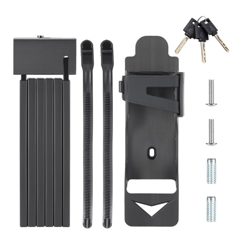 

Высокозащищенный велосипедный замок Сверхпрочный противоугонный велосипедный замок с ключом и кронштейнами Велосипедный замок Складной замок Прочный 1