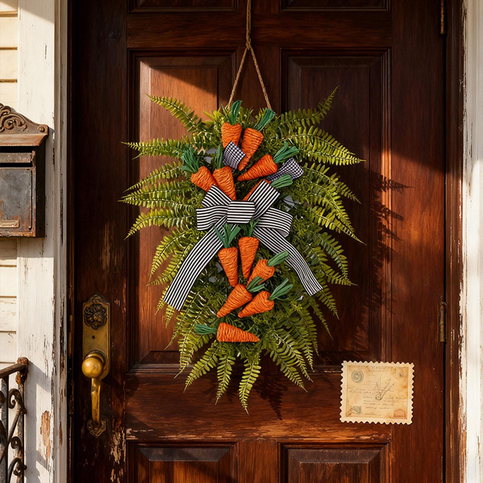 

Easter Carrot Wreath, Window Display Hanging Decoration, Holiday Plant Vine Ring, Easter Decoration, Holiday Scene Craft. one size