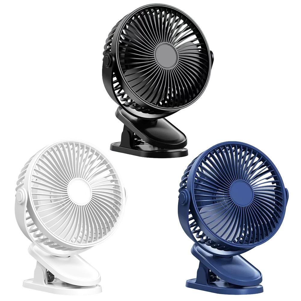 6 Inch Mini Cooling Fan 360 Degrees 4800mAH Battery Operated Fan with Strong Wind with Light with Clip for Travel Outdoor Indoor