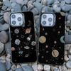 Universe Planet Starry Sky Sun Laser Phone Case For iPhone 13 Mini 12 11 Pro Max 15 16 14 Pro Max Plus Shockproof Phone Covers