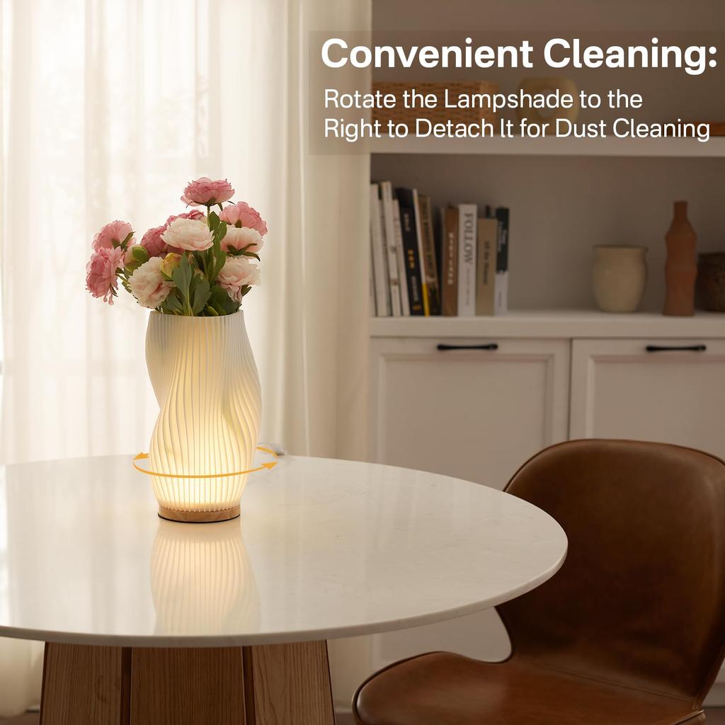 3D Desk Lamp Pleated Bedroom Bedside Lamp LED Night Light 3 Levels Dimmable Desk Lights For Living Room Cafe Atmosphere Lamp