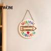 Farmhouse Classroom Sign Wooden Welcome for Door, to Our Round Smooth Surface Door Plaque Hanger, Front Hanging Sign, Back School Preschool Decoration