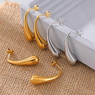 New Titanium Steel Simple Long Water Drop Earrings Fashionable Versatile Stud Earrings Personalized Earrings