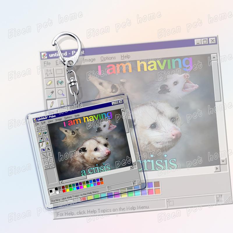 

Funny Cat Meme Hamster Keychains for Accessories Bag Charm Animals Aesthetic Keyrings Jewelry Fans Friends Gifts