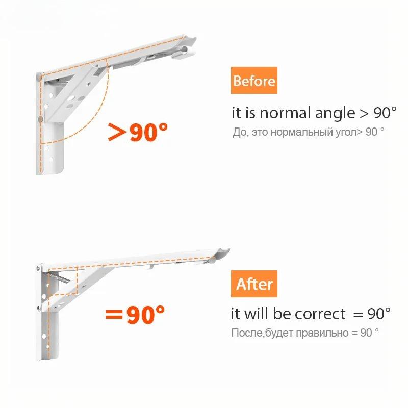 2PCS Triangle Folding Angle Bracket Heavy Support Adjustable Wall Mounted Bench Table Shelf Bracket Furniture Hardware