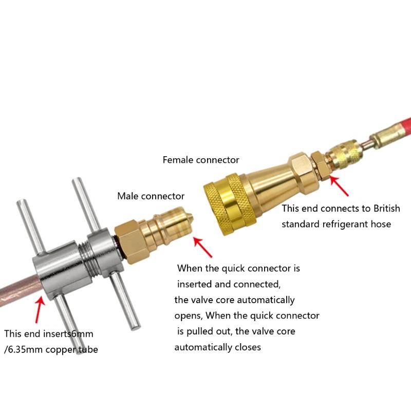 Kühlschrank Kältemittel Nachfülladapter Schnellkupplung Kühlschrank Schnellverbinder für Rohrleitungsreinigung Baggerwerkzeug
