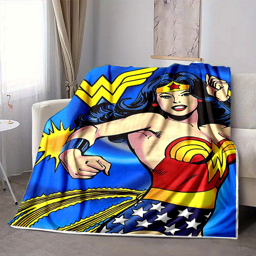 1ks Wonder Woman, Superhrdinská deka Polyesterové vlákno, Celoroční pohodlí na pohovku, Postel, Kancelář, Auto, Kempování Ideální domácí dekorace a dárek, Pohodlí v kanceláři