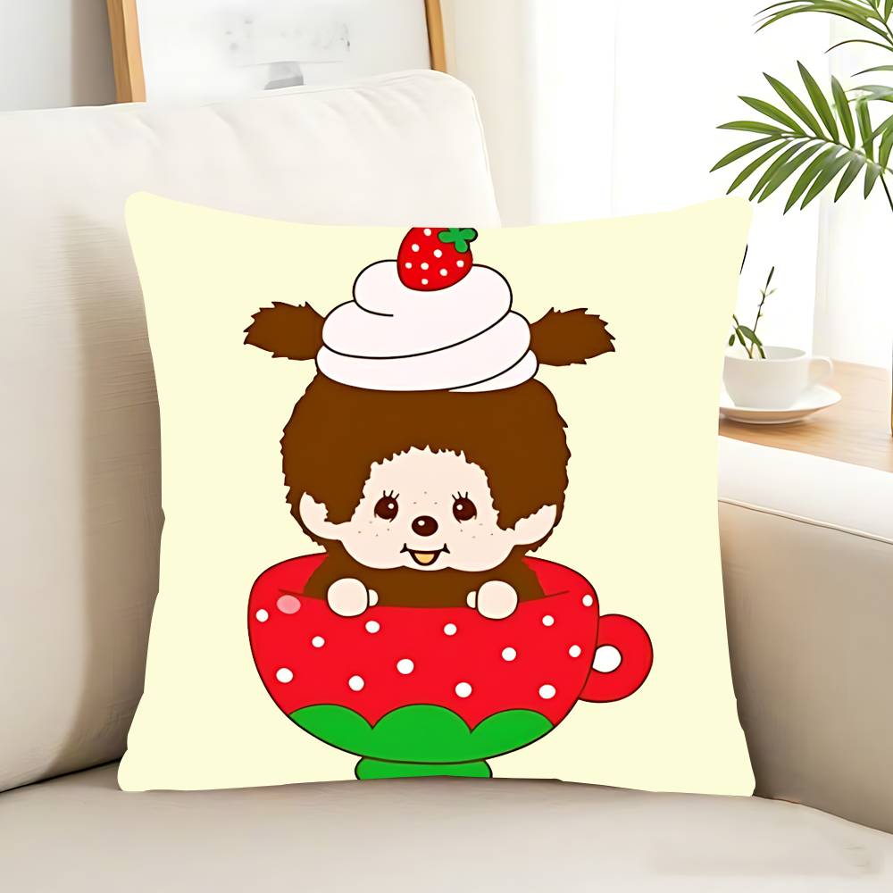 Cartoon M-MonchhichiS Pillow Case Removable Washable Cushion Cover – All-Season Soft Linen