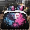 3D Printed Wolf Element Fashionable Down Duvet Cover, Ultra-fine Fiber Bedding Set, Children's and Adult Zipper Down Duvet Cover