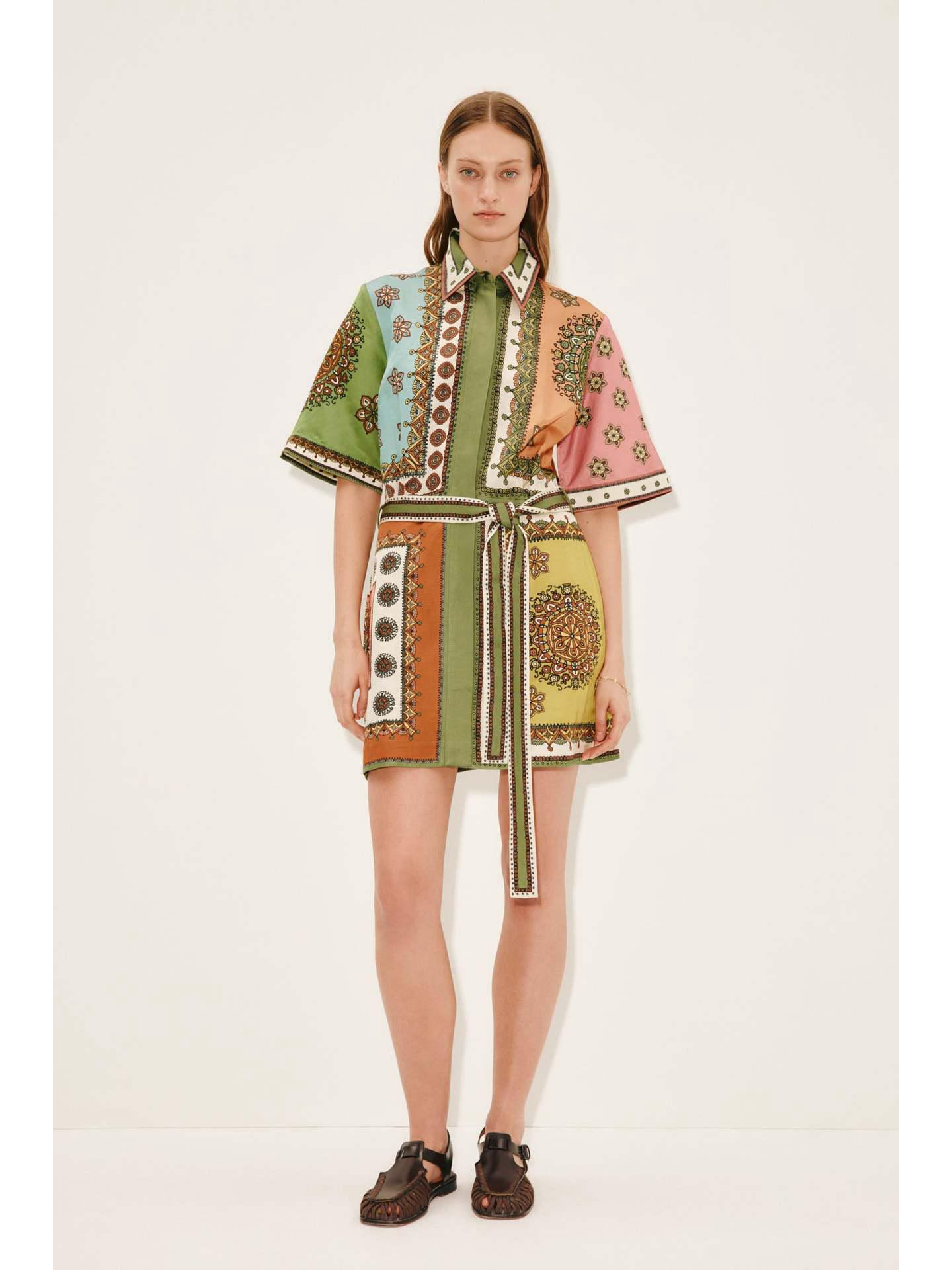 2025 Cross-Border Casual Linen Shirt Cardigan Dress Small