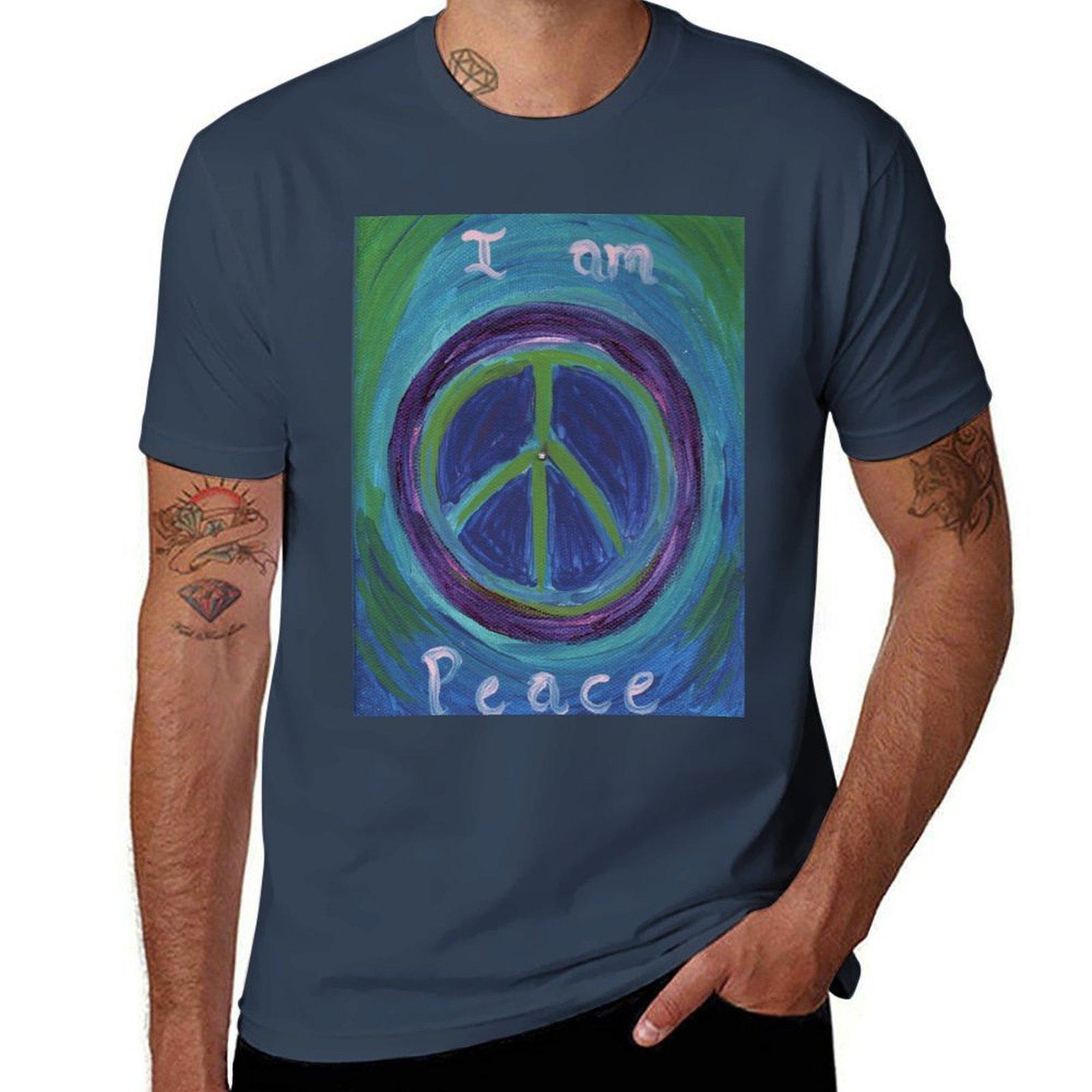 I Am Peace TShirt Casual Loose Short Sleeve Tee for Unisex S