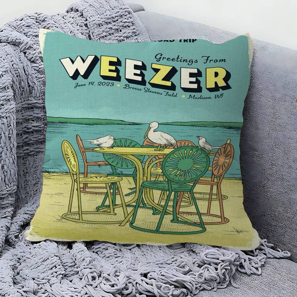 Weezer Music Band Cushion Cover Polyester Sofa Cushions Decorative Throw Pillows Home Decoration Pillowcover