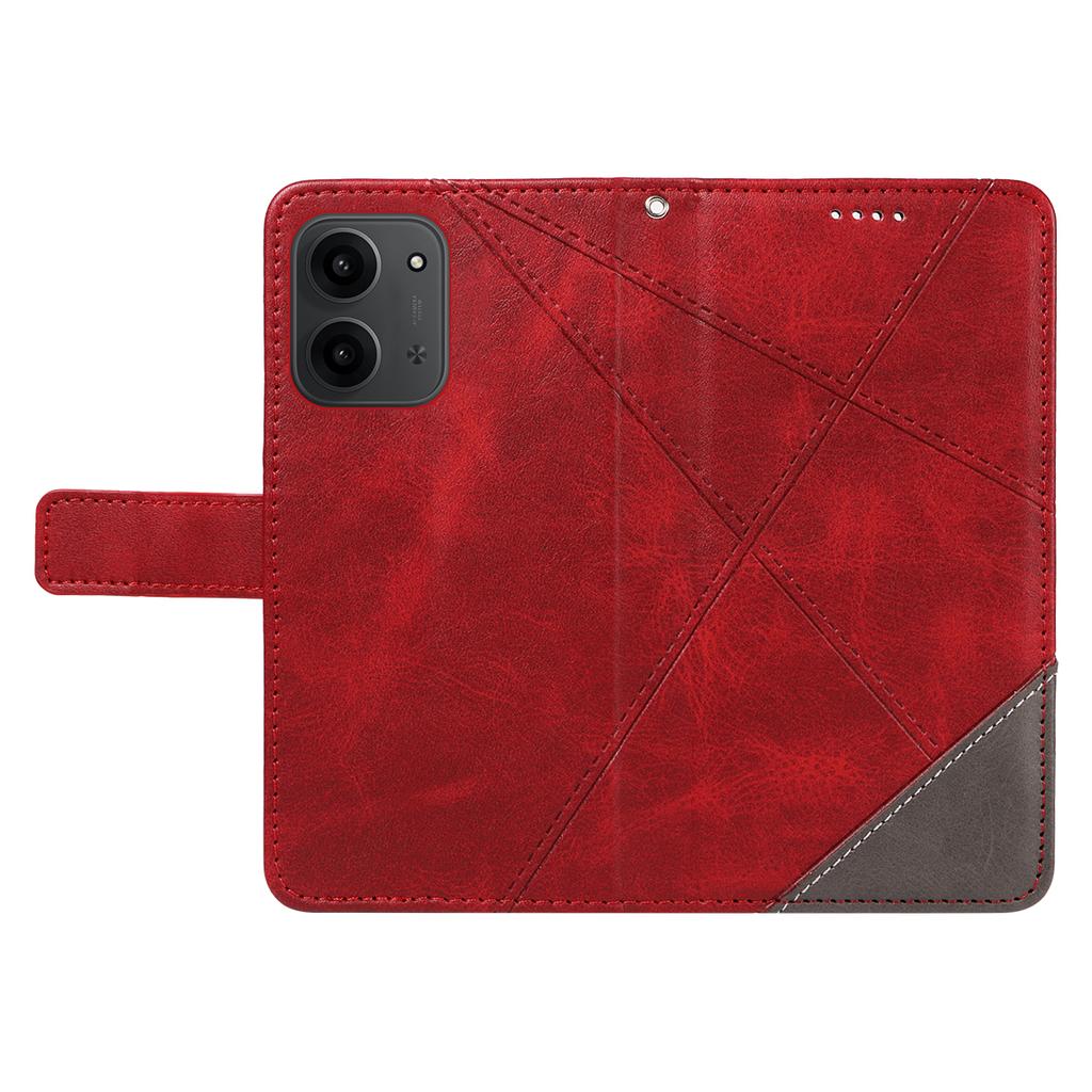 Dla Xiaomi Redmi 15C 4G (173mm) Skórzane etui z geometrycznym wzorem, portfel, etui na telefon z paskiem na nadgarstek