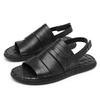 Fashion Handmade Vintage Weave Summer Men Sandal Buckle Strap Gladiator Cowhide Genuine Leather Shoes Outside Flat Mens Roman Sandals