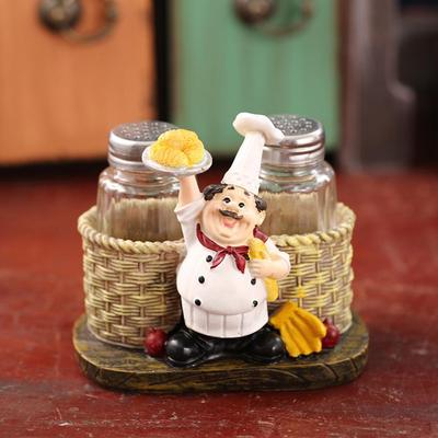 Pepř, ozdoba na láhev - pryskyřice šéfkuchař restaurace socha figurka dekor Vítejte