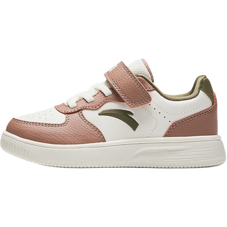 

Anta Kids Synthetic Leather Simple Versatile Lightweight Shock Absorption Low-Top Kids Skate Shoes Kids Sneakers White Brown Green A22449988-5 28