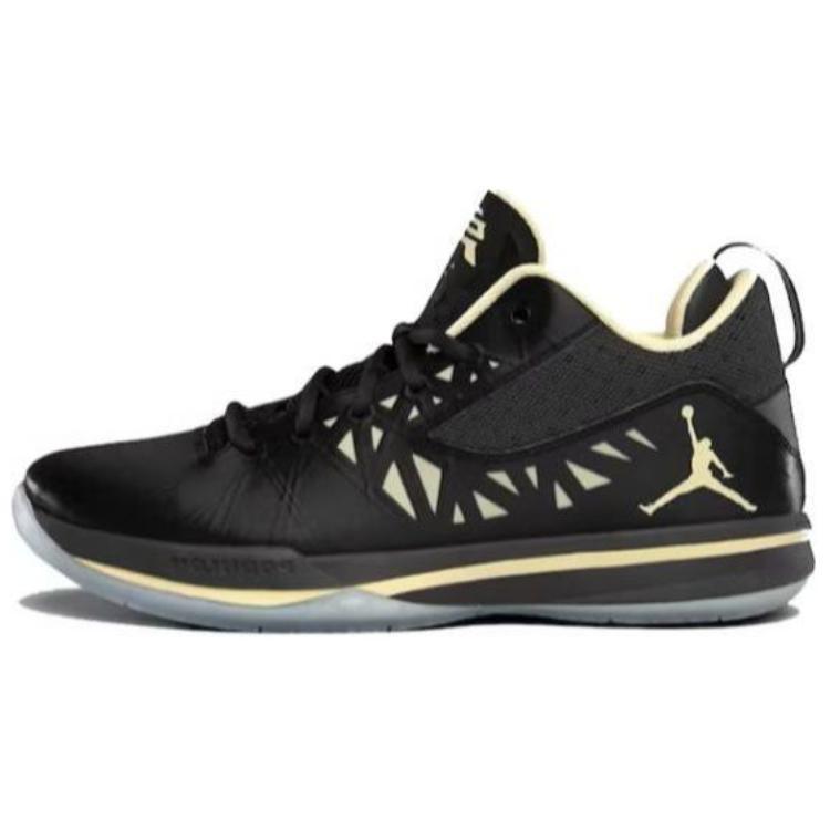 Jordan CP3 5 Cushioning Abrasion Resistant Cushioning, Wear Resistant Mid top Basketball Shoes Men's Black Yellow 487428-015
