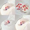 Erdbeerkuchen Ohrringe Entzückende Mädchen Süßes Schleifendesign Nicht durchgestochene Ohrclips