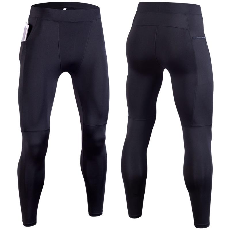 Men's Sports Running Trousers Workout Pants with Pocket Quick Dry Compression Tights Gym Fitness Workout Cycling Leggings