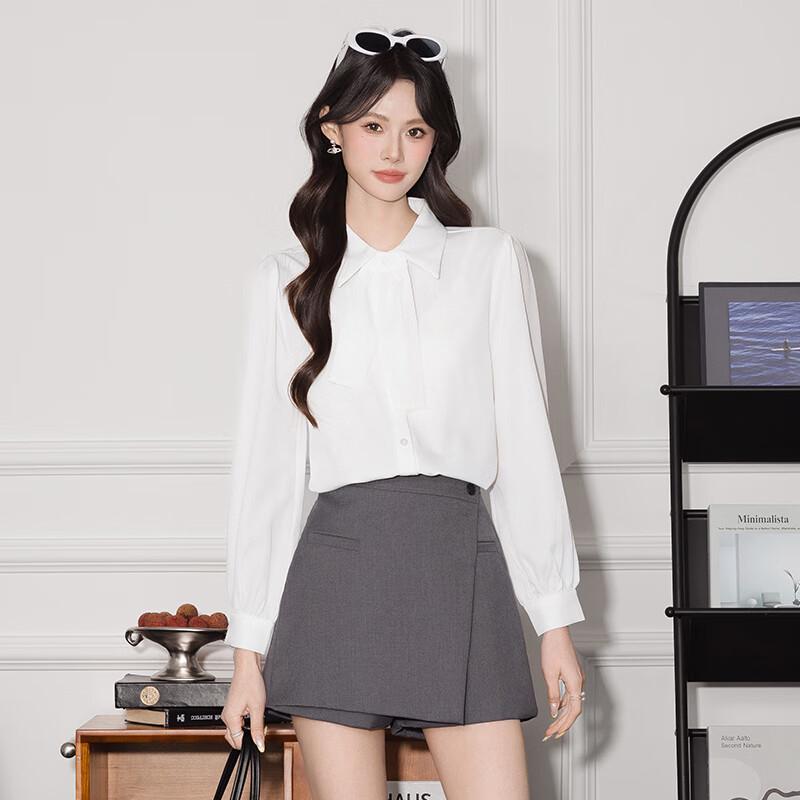 Women s Elegant Long-Sleeved Blouse XL