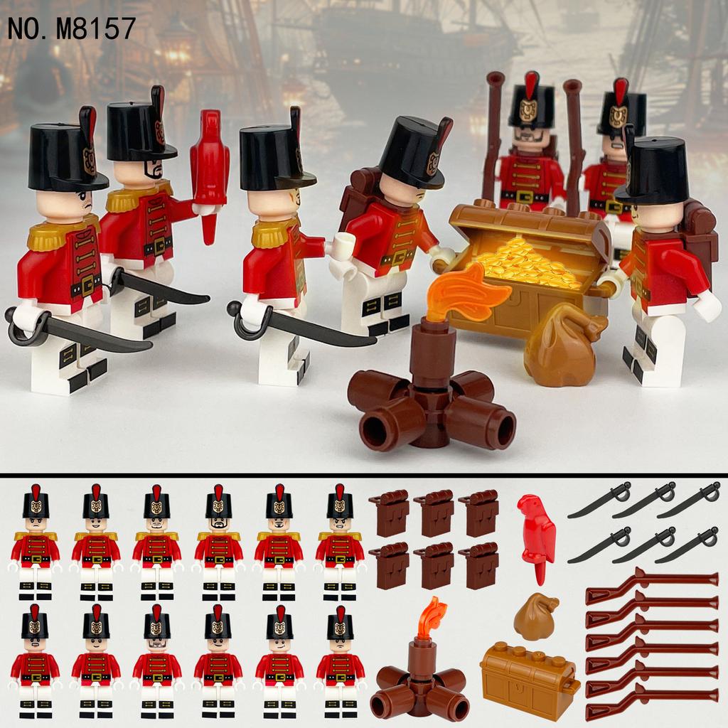 12pcs European Royal Navy King's Guard Soldiers Children's Building Block Toys