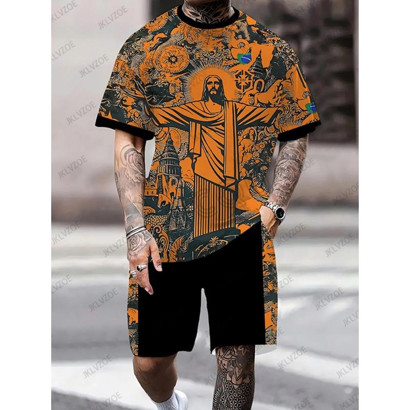 

Літо Бразилія Ісус Спеціальна Серія Футбольна Джерсі Футболка+Шорти Комплект Спортивна Тренувальна Форма Повсякденний Дитячий/Дорослий Наряд L