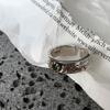 Fashionable Green Retro Zircon Ring For Women With Unique Doodled Design And Adjustable Fit