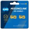 KMC Bicycle Chain CL559R Missing Link 2-Pack 10 Speed TI Gold