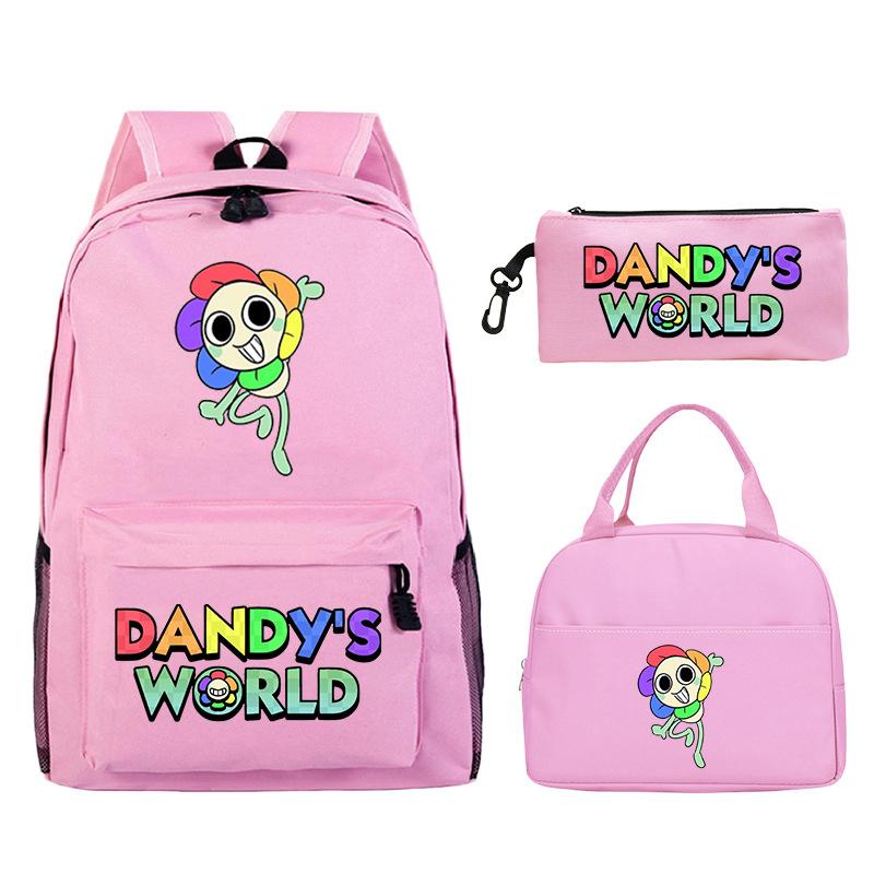 Dandy's world cartoon print fashion children's schoolbag set cross-border leisure student backpack three-piece set