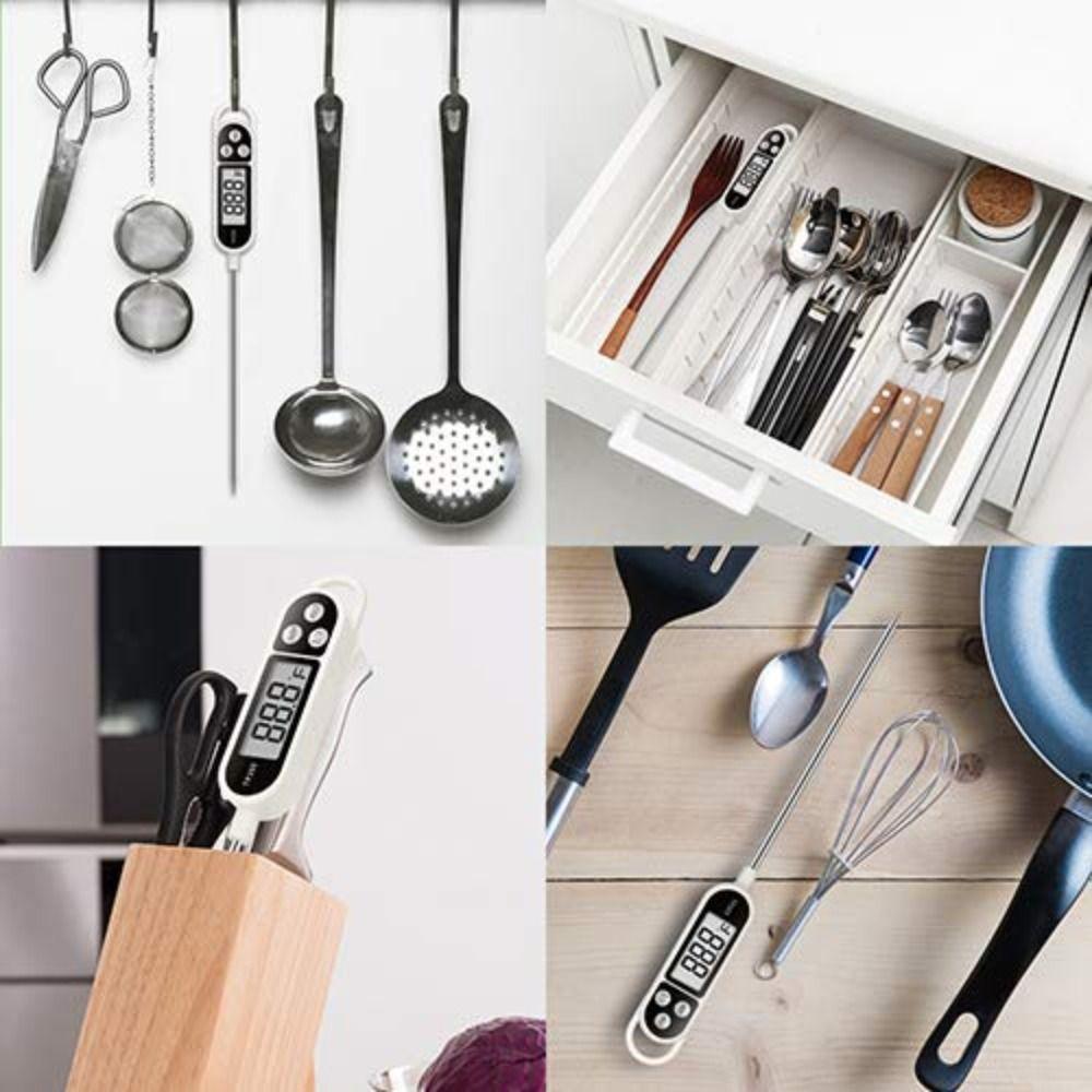 Electronic Display Digital Food Thermometer Stainless Steel Long Probe Food Probe Meat