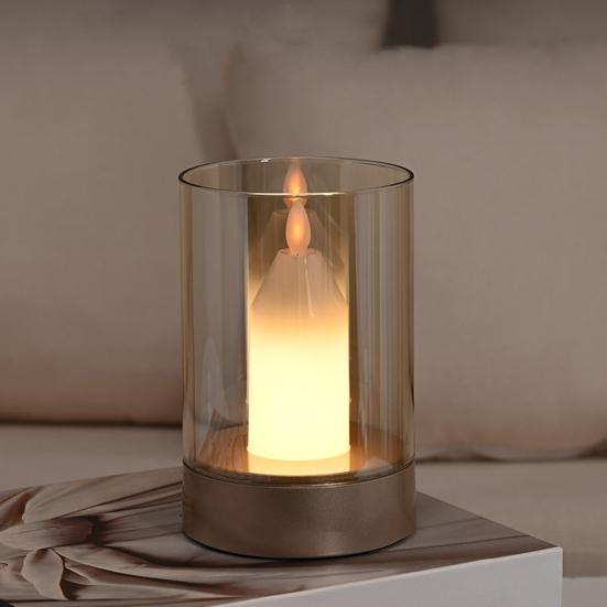 Yousheng LED Night Light with Gesture Control Soft Glow Flicker Free Motion Sensor Technology Bedside Lamp Simulation Candle Decor