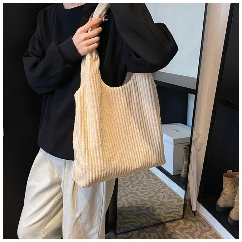 Mode Streifen Samt Eimerbeutel mit großem Fassungsvermögen beliebte neue Mode Schulter Unterarmtasche Texturbeutel