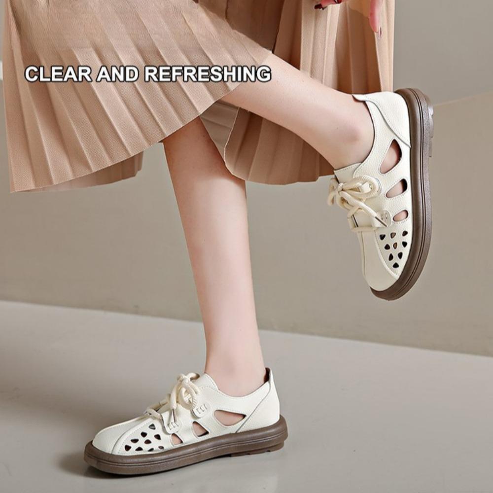 Übergröße Sommer Neu Komfort Lässig Damen Schuhe Mode Weiche Sohle Atmungsaktiv Ausgehöhlt Flache Schuhe für Damen