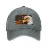 Bald Eagle with Flag Baseball Cap Tactical Cap Anime Hat Fishing Cap Snapback Luxury Women Unisexs